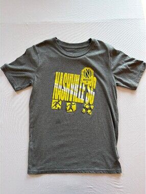 MLS Nashville SC Boys Youth Large 14/16 Gray Soccer Graphic T-Shirt